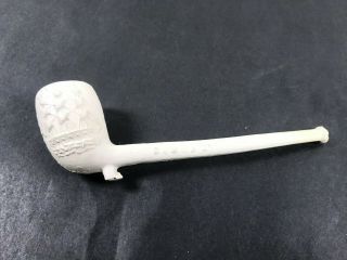 Vtg White Clay Tobacco Pipe Made In Germany With Ship & Anchor 5 "