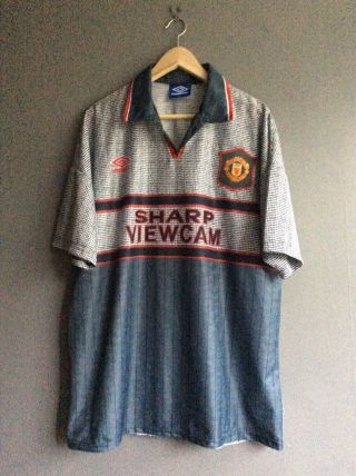 Vintage 1995 1996 Manchester United Football Shirt Top Shirt Xl Sharp Viewcam
