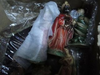 8 Piece Vintage Italian Nativity Set With Hand Crafted Manger Vintage Japan made 3