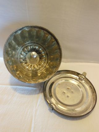 Vintage Tin Plum Pudding / Bundt Cake Mold Marked Made In Germany Locking Lid