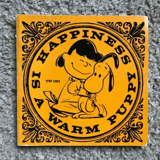 Vintage 1970 Happiness Is A Warm Puppy Book Charles M Schulz Dog Rescue