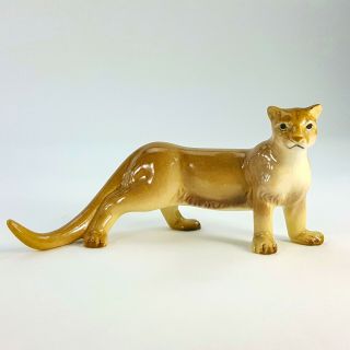 Vintage Hagen Renaker Miniature Figurine Puma Cougar Mountain Lion Wild Animal