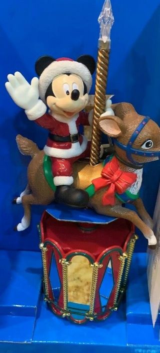 Disney Vintage Mr Christmas Animated Mickey Mouse Lighted Tree Topper Carousel