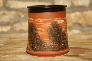 Large Vintage 1 Pint Studio Pottery Mug / Tankard Boscastle 1982 Mochaware Beer 3