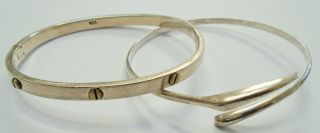 Fine Quality Vintage Sterling Silver Hinged Cuff Bracelet/bangle,  1