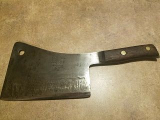Foster Bros.  Trade Mark Solid Steel Cleaver Vintage Antique 8 Inch Blade 21