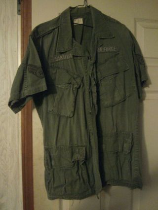 Vtg Us Air Force Vietnam Era Slant Pocket Jungle Combat Shirt Small Short