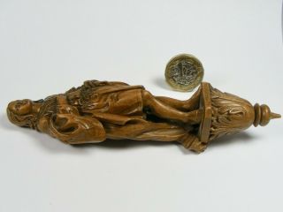 GOOD QUALITY ANTIQUE CARVED WOOD FIGURINE - 18th or 19th CENTURY 2
