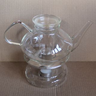 Vintage Schott Verran Germany Glass 1l Teapot - Infuser,  Lid,  Warmer Base