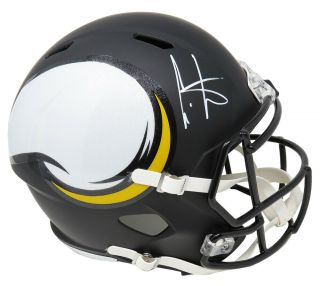Cris Carter Signed Vikings Amp Riddell Full Size Speed Helmet - Schwartz