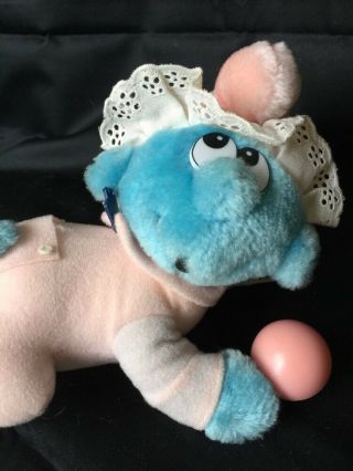 Vintage NWT 1983 BABY SMURF Plush Crawling Doll Wallace Berrie Applause 4690 2