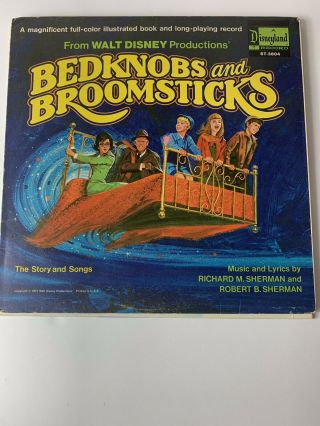 Walt Disney Bedknobs And Broomsticks Vintage Vinyl Record And Book 1971 Rare