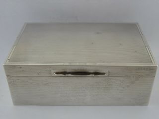 Quality Vintage Art Deco Solid Sterling Silver Cigarette / Trinket Box 1948
