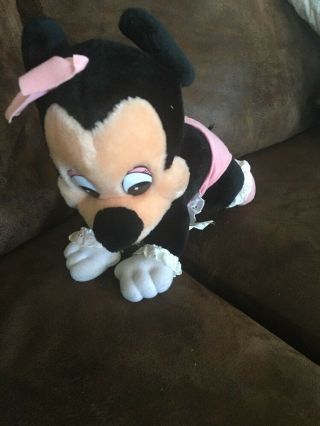 Vtg 1984 Wonderful World Of Disney Crawling Baby Minnie Mouse Plush Disneyland