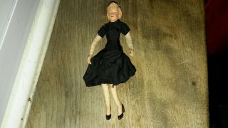 Vintage 5 1/2” German Caco Bendable Lady Maid Dollhouse Doll Wrapped Legs Arm