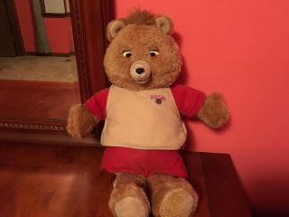 Vintage 1985 Worlds Of Wonder Teddy Ruxpin Talking Bear With 1 Tape.