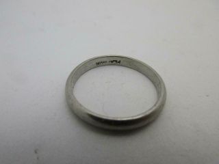 Antique Art Deco Platinum Wedding Band Ring Hallmark.  Size K,  6 Usa 2.  9g K317