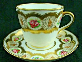 Antique Minton England Porcelain Tea Cup & Saucer Pattern C5128 19thc