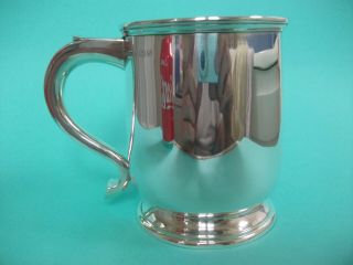Large,  Solid Silver Pint Beer Tankard / Mug,  Birmingham 1937,  228 Grams