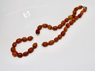 A Antique Art Deco Amber Beaded Necklace - Needs Restringing 15644