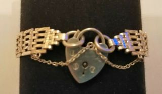 Vintage Sterling Silver 5 Bar Lock Bracelet - 14 Gms