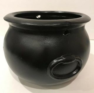 Large Vintage Halloween 80s Union Black Witch Cauldron Blow Mold Candy Bucket 7”