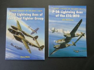 2 1998 & 2012 P - 38 Lightning Osprey Aircraft Of The Aces Books - Cond.