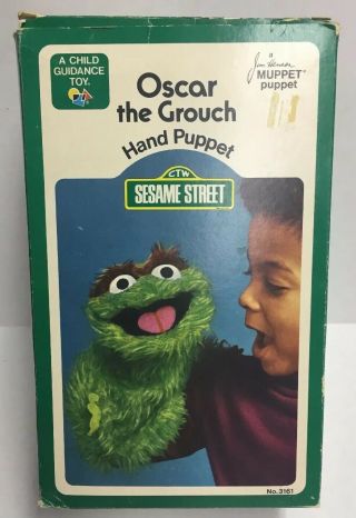 Read Vintage Sesame Street Oscar The Grouch Hand Puppet Box Only/no Puppet