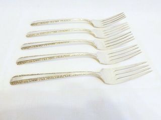 Set Of 5 Towle Sterling Silver Candlelight Salad Forks No Mono
