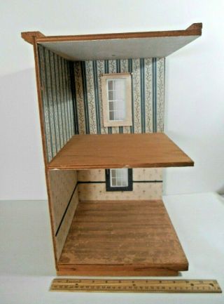 Vintage Dollhouse Room Boxes Handmade Ooak 1:12 Scale Wood Windows 2 Story
