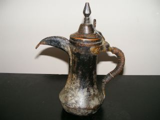Antique Islamic Arabic Turkish Dallah Middle East Copper & Brass Coffee Tea Pot