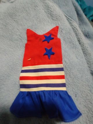 Vintage Ideal Tammy Doll Red,  White,  And Blue Dress With Stars /stripe