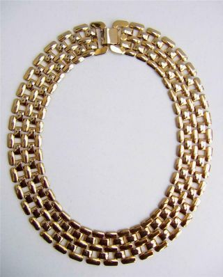 Vintage 1980s Designer Gold Plated Chain Necklace Large Chunky