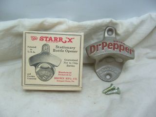 Vintage Dr.  Pepper Starr X Bottle Opener W/ Screws