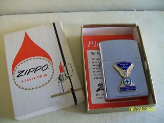 Vintage 1960s Zippo Lighter National Safety Council Award Of Honor Box