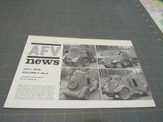 Afv News July 1976 Volume 11 No.  4