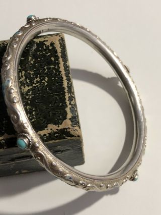 Antique Bracelet,  Art Deco Chinese Turquoise And Enamel Bracelet Silver C.  1920