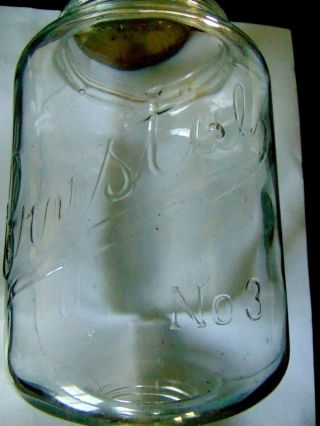 Antique Arcade Crystal No.  3 Coffee Grinder Glass Jar Hopper /w Lid