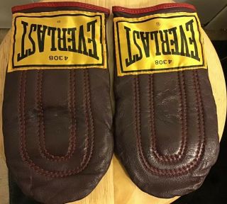 Everlast Vintage 4308 Weighted Leather Sparring Boxing Gloves Speed Bag Trainin