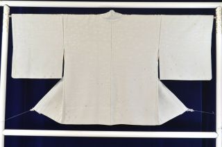 Vintage Silk Kimono Jacket:unique Ivory Grey Square@ky27
