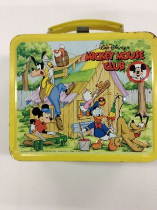 Vintage 1976 Walt Disney Mickey Mouse Club Aladdin Metal Lunchbox. 2