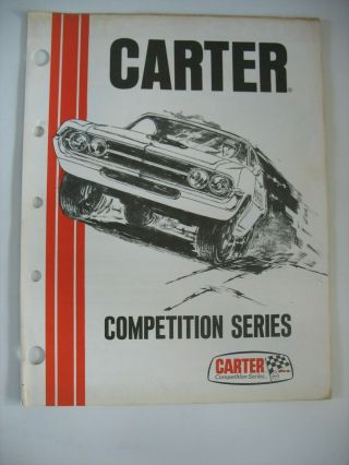Vintage Carter Competition Series Paper Ephemera Foldout Insert Carbs Fuel Pumps