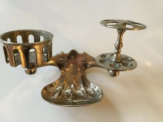 Antique Vintage Victorian Cup,  Toothbrush,  Soap Holder Bathroom Fixture.  Heavy