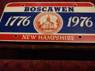 1776 - 1976 Antique Hampshire Bi - Centennial License Plate Cover Boscowen
