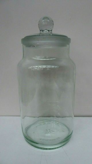 Vintage Ravenhead England Glass Shop Lolly Jar Lidded Canister Bottle