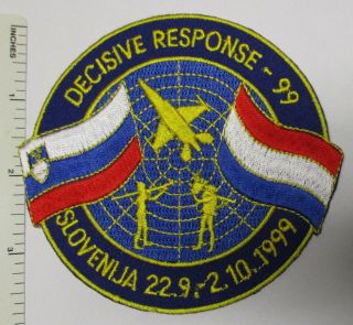 Dutch Royal Netherlands Air Force Patch 1999 Decisive Response Slovenija Vintage
