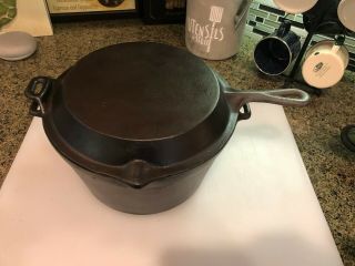 Vintage Cast Iron Combo Cooker Lye Tanked And Seasoned,  Restored.  1920 