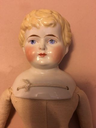 Antique Blond China Head Doll 15 1/2 Inches Tall