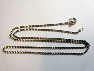 Vintage Sterling Silver 18 " Long Curb Link Necklace,  Chain - 3.  4g