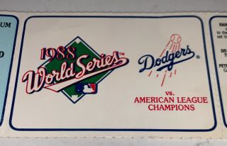 Vintage 1988 World Series Dodgers Game 2 Ticket Stub 3